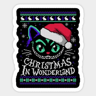 Christmas in wonderland ugly christmas sweater Sticker